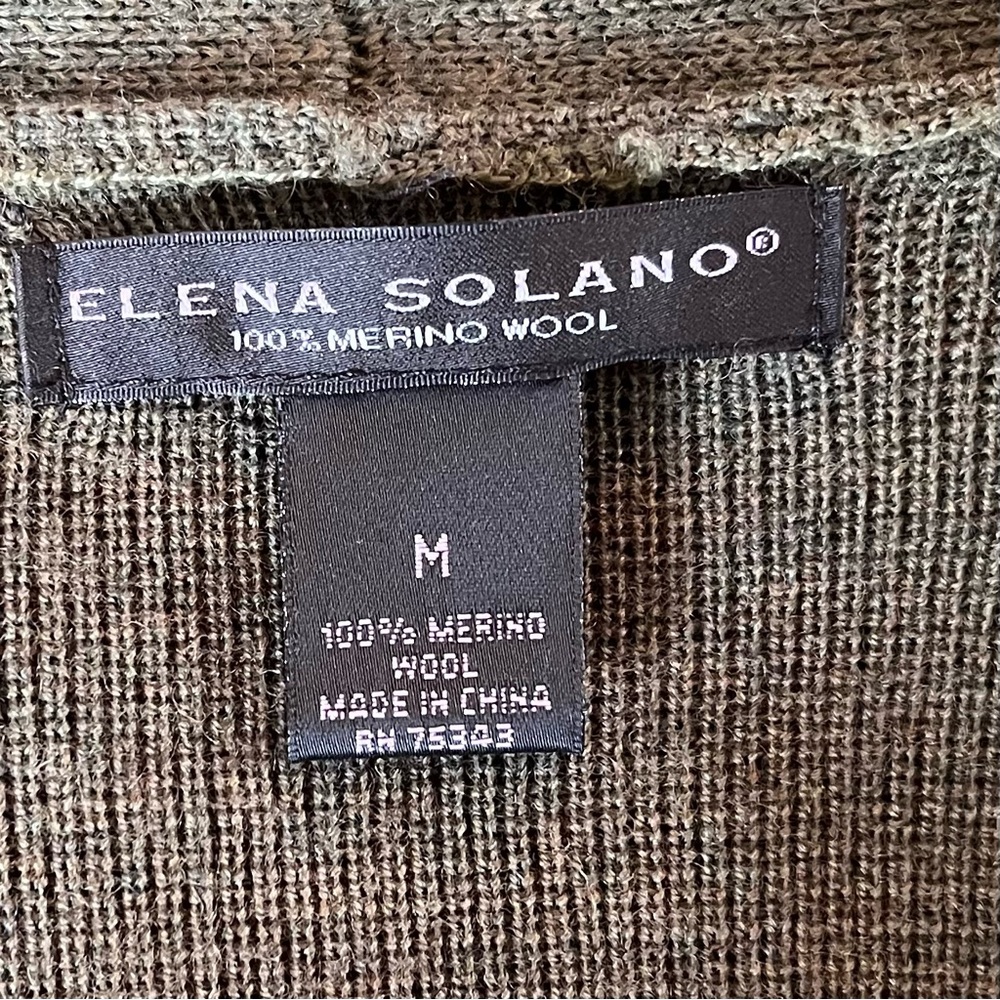 Olive Green Peplum Shawl Collar Sweater - Picture 9 of 10